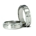 thumbnail image 4 of Pompeii3 His Hers Brushed Diamond Wedding Ring White Gold Set, 4 of 7