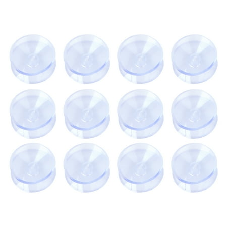 

OUNONA 12pcs 10 x 20mm Transparent Double-sided Suction Rubber Pads for Glass Silicone Suckers without Hooks