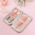 thumbnail image 2 of Juego de manicura, kit de pedicura profesional de acero inoxidable 8 en 1, kit de cuidado de tijeras para uñas con estuche de viaje de cuero rosa rosa, 2 of 5