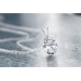 thumbnail image 2 of Gem Stone King 1.50 Ct Oval White Zirconia 925 Sterling Silver Pendant With Chain, 2 of 4