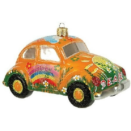 Yellow Hippie Car VW Bug Polish Glass Christmas Ornament Made Poland Yellow Hippie Car VW Bug Polish Glass Christmas Ornament Made Poland Decoration - Yellow Hippie Car VW Bug Polish Glass Christmas Ornament Made Poland