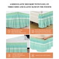 thumbnail image 6 of Teal Green Boho Wrap Around Bed Skirts for Queen Bed 18" Drop,Bed Skirt with Adjustable Elastic Belt Dust Ruffle Bed Valance for Bedroom Hotel Luxury Vintage Ethnic Tribe Abstract Art Bed Frame Cover, 6 of 7