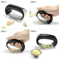thumbnail image 3 of Garlic Press, Stainless Steel Kitchen Garlic Presses Rocker Crusher with Small Brush and Cleaning Scraper, Garlic Crusher Rocker with Plastic Handle, Easy to Clean, 3 of 6