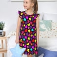 thumbnail image 4 of Fotbe Colorful Hearts Vestido de Dormir para Niñas de 3 a 10 Años, Mangas Cortas, Estilo Princesa, Pijama Camisón con Mangas Voladas-Small, 4 of 6