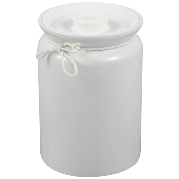 PBPBOX White Ceramic Jar with Silicone Lid for Kitchen Use 800ml Storage Container for Seasoning and Coffee