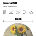 Retro Sunflower Yellow Floral Beautiful Drawing Waterproof Coasters Set