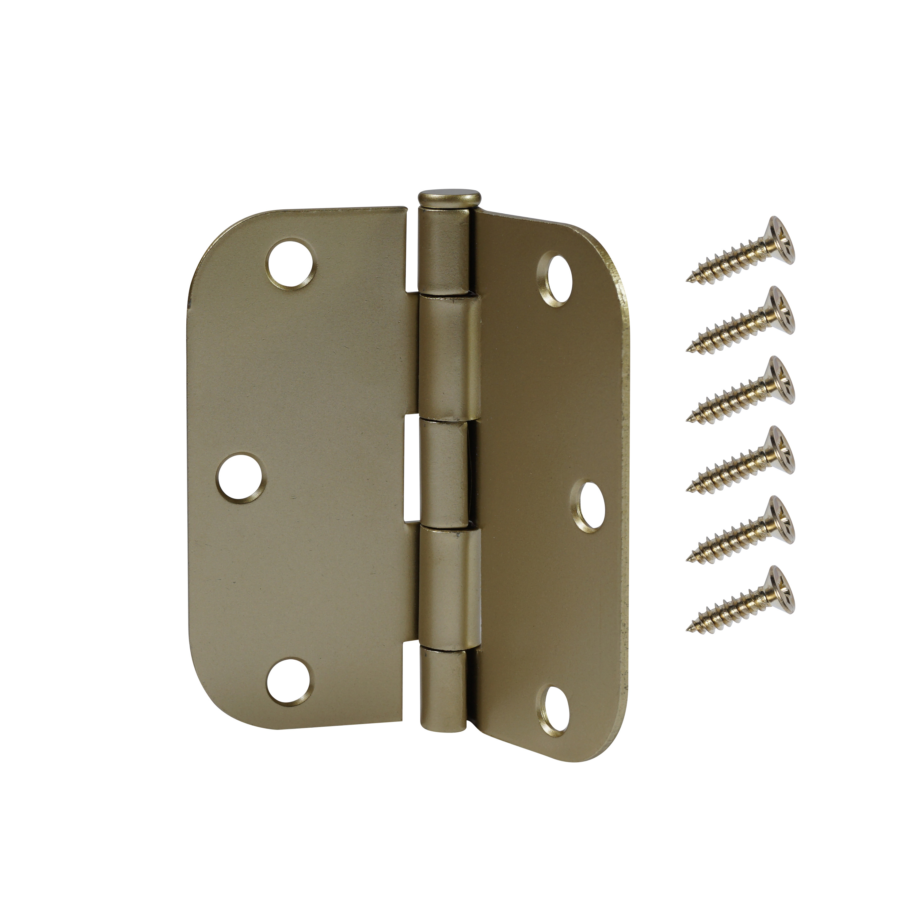 Bulldog Hardware Round Corner Hinge, 3 Pack, Brass