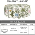 thumbnail image 4 of Spring Tablecloth Round 60 Inch Watercolor Green Leaf Botanical Colorful Floral Butterfly Decorative Table Cloth with Wrinkle Resistant for Home Kitchen Dining Table Party Picnic, 4 of 6