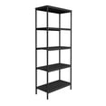 thumbnail image 2 of Lavish Home 5-Tier Bookshelf - Industrial Shelving Unit, Black Woodgrain, 2 of 7