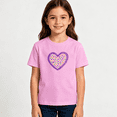 thumbnail image 2 of Girls Graphic Tees Hearts Colorful Love Kids T Shirt Valentines 100% Cotton Short Sleeve Soft Tops 4-13Y, 2 of 5