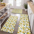 thumbnail image 2 of Yellow Lemon Fruit Slices White Pattern Kitchen Rugs Sets Of 3,Kitchen Runner Rugs Non Skid Washable,Decorative Kitchen Floor Mats for Kitchen,Sink,Laundry,17"x30"+ 17"x47" + 17"x59", 2 of 6