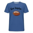 thumbnail image 4 of ZunFeo Mens Vintage Football Graphic Tee Gothic Los Angeles Font T-Shirt Retro Streetwear Stretchy Blue,Size 2XL, 4 of 5