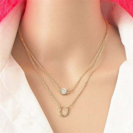 ON SALE - Best Of Luck Horseshoe CZ Layered Necklace (Best Direct Sales Jewelry Companies)