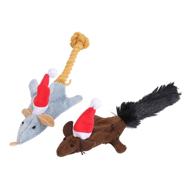 Almohada de felpa suave con forma de ratón navideño Huoguo de Cat Toy