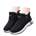 thumbnail image 3 of Wovix Women's Thermal Boots Winter Ankle on Short Comfortable Waterproof Snow Walking Fuzzy Booties Wide Arch Support Shoes Black 36, 3 of 7
