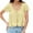 Z-Yellow284, variant on JIAYUE Women's T-Shirts For Casual And Vacation Wear Short Sleeve Solid Color Scoop Neck With Lace Hollow Out Detail And Bow Tie Design Trendy Female Tops