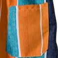 thumbnail image 5 of Vedolay Men's Summer Colorblock Striped Short Sleeve Shirt and Shorts Set,Orange XXL, 5 of 5