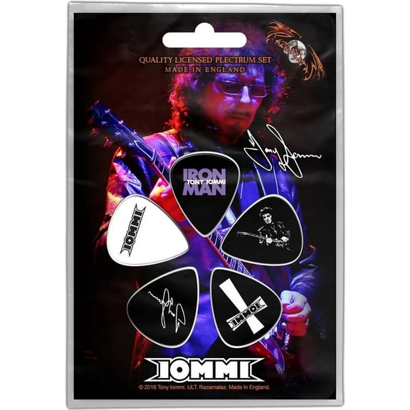 Tony Iommi Guitar Picks (Set of 5) - Multicolor 1mm Heavy Gauge Nylon