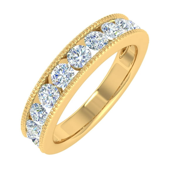 1 Carat Diamond Wedding Band Ring in 14K Yellow Gold (Ring Size 6.5)