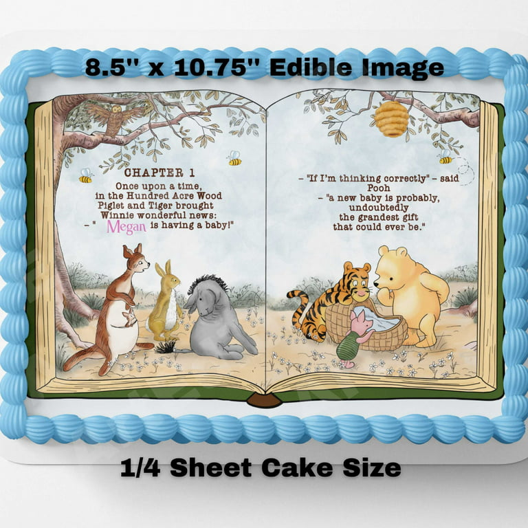 Winnie the Pooh Party Edible Cake Wrap or Birthday Bear Cake Topper 