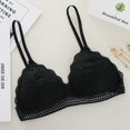 thumbnail image 1 of Brasier Triangular para mujer con cuello en V con encaje delgado suave sin varillas, 1 of 4