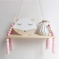 thumbnail image 1 of Ins Style Wall Shelf Child Decorative Shelf Hanging with Rope and Wooden Board Princess Bedroom, 1 of 6