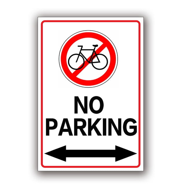 Señal de advertencia de no estacionamiento para bicicletas, 10 unidades/lote, vinilo de PVC