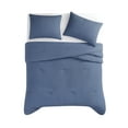 thumbnail image 4 of TRULY SOFT Crinkle Garment Wash Blue King 3 Piece Comforter Set, Solid Color Themed, Oeko-TEX Certified Confidence, 4 of 8