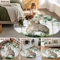 thumbnail image 5 of Round Rug 4Ft Washable Non-Slip, Easter Circle Area Rugs for Living Room Bedroom, Country Rabbit Botanical Leaves Wooden Grain Indoor Floor Mats Carpet Runner for Home Decor Aesthetic, 5 of 8