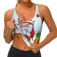 thumbnail image 3 of Uemuo Funny Christmas Gnome Pattern Women's Sports Bra - High Impact Support, Breathable, and Comfortable Athletic Bra for Running, Yoga, and Workouts, 3 of 9