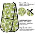 thumbnail image 4 of Dailycode Double Sided Oven Mitt with Loop Heat Resistant Kitchen Long Potholders 7" x 35" Kiwi Fruit Slice, 4 of 6