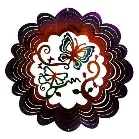 Butterfly Wind Spinner - Great World 12 in. Butterfly Zephyr Spiral Wind Spinner