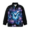 thumbnail image 4 of Uourmeti Floral Butterfly Quarter Zip Up Sweatshirts for Kids Girls Long Sleeve Pullover Sweatshirts Soft Lightweight Comfy Casual for Daily Wear Size 13-14, 4 of 7