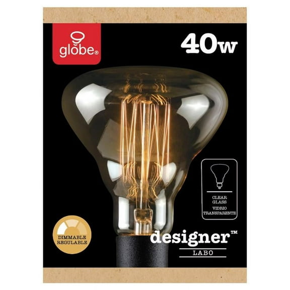 Globe Electric 40W Clear Designer Vintage Edison Labo Incandescent Light Bulb, 84654