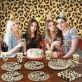 thumbnail image 5 of Animal Leopard Print Party Supplies Pack, Jungle Safari Cheetah Print Birthday Party Decorations Zoo Disposable Tableware, Animal Paper Plates Napkins Cups and Cutlery (Serves 24), 144 PCS, 5 of 9