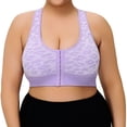 thumbnail image 4 of HOWPAY Front Closure Bras for Women Wireless Leopard Print No Underwire Full Coverage Supportive Bralettes Comfort Active Yoga Sports Bras Purple XXL, 4 of 5