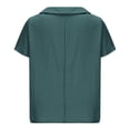 thumbnail image 6 of XuJwPNcy Womens Summer Tops Bow Tie Neck Vacation Clothes Solid Color Breathable Casual Short Sleeve Shirts for Women, 6 of 6