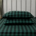 thumbnail image 3 of 100% Cotton Flannel Sheets Set - Flannel Sheets Full, 4-Piece Flannel Bed Sheets - Lightweight Bedding, Brushed for Extra Softness,Warm, Breathable, 16" Deep Pocket Cali King, Buffalo Check Green, 3 of 5