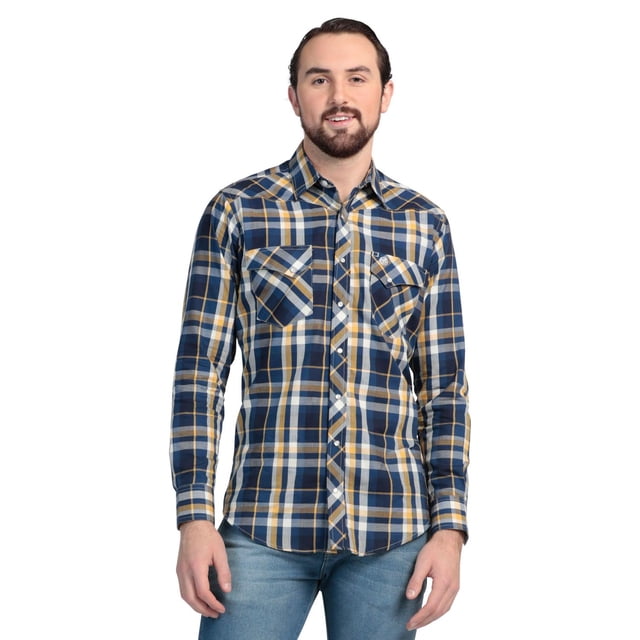 Camisa Moderna Manga Larga Wrangler Hombre 787 azul G
