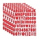 thumbnail image 1 of Uxcell Letras y Números de Vinilo Kit de Calcomanías, Calcomanías Autoadhesivas para Buzón, Señal Roja 486 Piezas 6 Hojas, 1 of 6