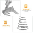 thumbnail image 3 of FRCOLOR silver reindeer Deer Ornament Iron Treetop Ornament Holiday Decorations 1Pc, 3 of 8