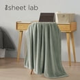 thumbnail image 5 of The Sheet Lab Solid Plush Microfiber Throw Blanket, Desert Sage Green, 50" x 70", 5 of 6