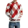 thumbnail image 5 of Red White Checkered Pattern Classic Charm 3D Print Hoodie Men Women Autumn Thin Pullover Sweatshirt Vintage Streetwear Tops, 5 of 6