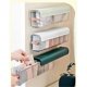thumbnail image 2 of Wall Mounted Socks Storage Box Partition Pull-Out Removable Underwear Storage Box 3-In-1 Storage Box White, 2 of 5