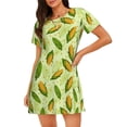 thumbnail image 1 of Disketp Fresh Corn para Camisón Corto de Manga Corta para Mujeres, Camisón Cómodo con Escote Redondo, Bonito y Confortable, 1 of 6