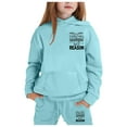 thumbnail image 2 of Afdoent Kid Girls Clothes Fall Winter Girls Outfits Tracksuit With Stylish Letter Print Hoodie And Joggers Warm Kids 2-3 Years, 2 of 4