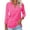Hot Pink, variant on Seductiva Women's Oversized Long Sleeve T Shirts 2025 Women's 3/4 Sleeve T Shirts Summer V Neck Shirts Collared Casual Basic Tees Blouse Loose Fit Lightweight Tunic Shirts Outfits Workout