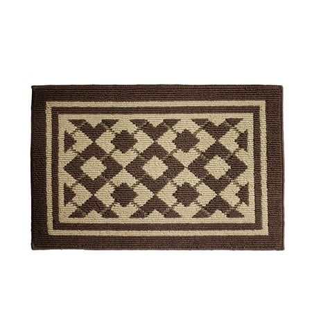 Kitchen Floor Rugs Bristol Kitchen Rug, Décor Floor Cover Mat for Kitchen Area, Modern & Stylish Geometric Design, 19.7x29.9 in, Chocolate ()