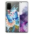 thumbnail image 1 of FINCIBO Soft TPU Clear Case Slim Protective Cover for Samsung Galaxy S20+ Plus 6.7" 2020, Watercolor Blue Butterfly Flower, 1 of 4