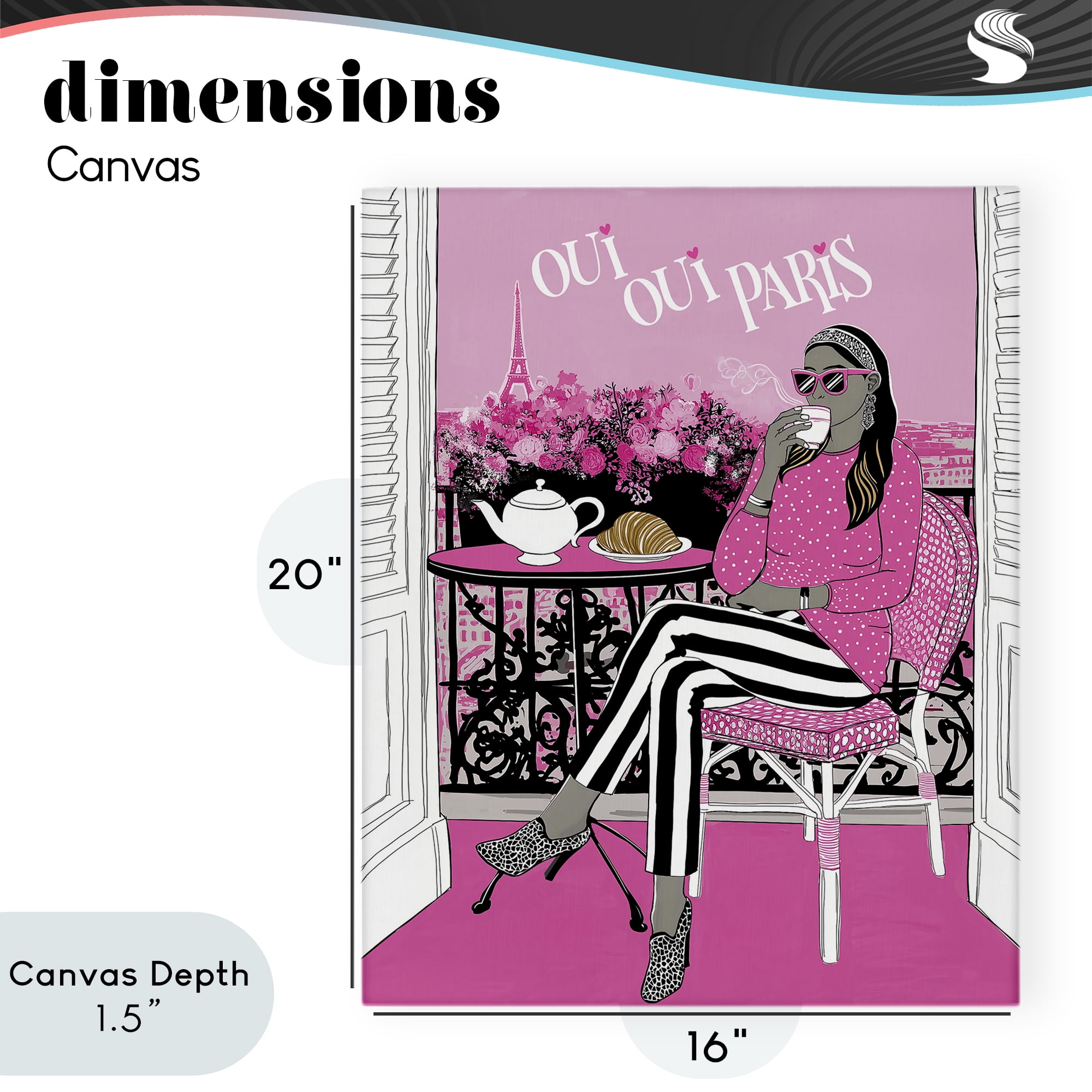 Stupell Industries Oui Oui Parisian Cafe Morning Canvas Wall Art, design by Jess Stempel